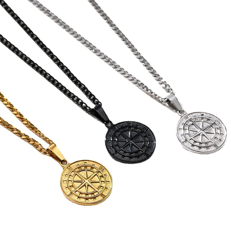 Men's Compass Pendant Necklace